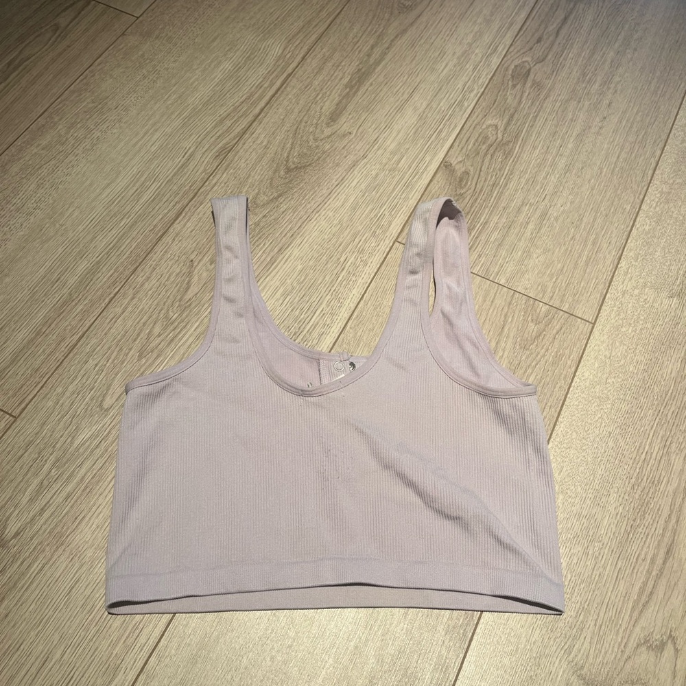Lavender Ribbed Crop Top - Picture 2 of 2